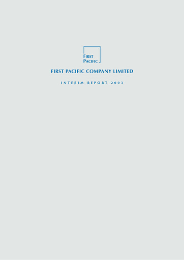 Thumbnail First Pacific Company  Half-year Report 2003-h1