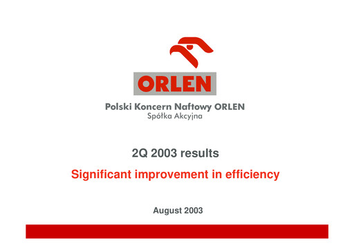 Thumbnail PKN Orlen
 Quarterly Report 2003-q2