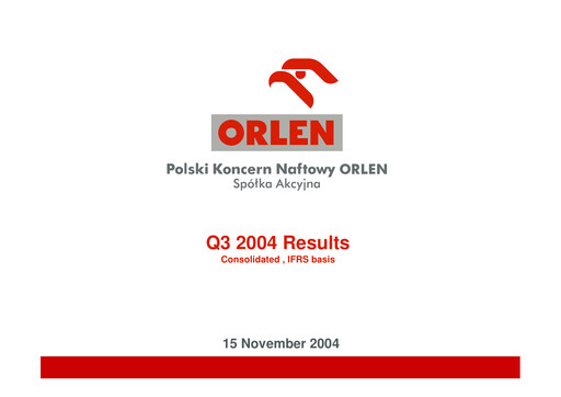 Thumbnail PKN Orlen
 Quarterly Report 2004-q3