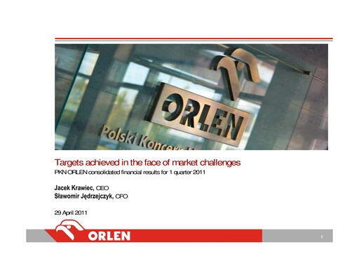 Thumbnail PKN Orlen
 Quarterly Report 2011-q1