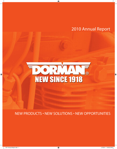 Thumbnail Dorman Products Annual Report 2010