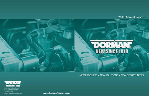 Thumbnail Dorman Products Annual Report 2011