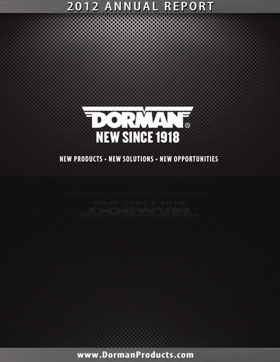 Thumbnail Dorman Products Annual Report 2012