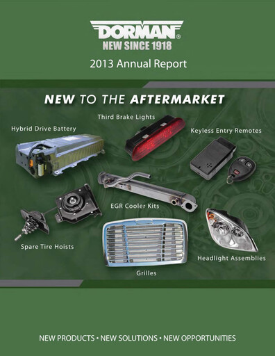 Thumbnail Dorman Products Annual Report 2013