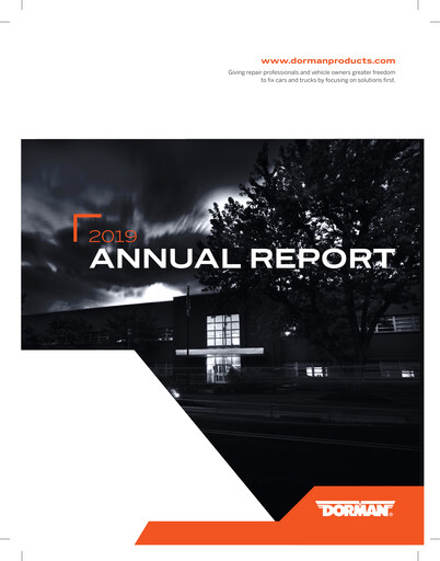Thumbnail Dorman Products Annual Report 2019