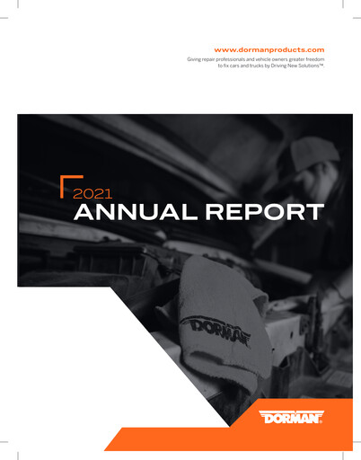 Thumbnail Dorman Products Annual Report 2021