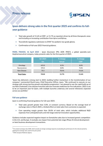 Thumbnail Ipsen Quarterly Report 2025-q1