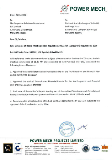 Miniature Power Mech Projects Rapport trimestriel 2022-q4