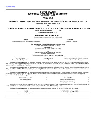 Thumbnail Helmerich & Payne

 Quarterly Report 2019-q3