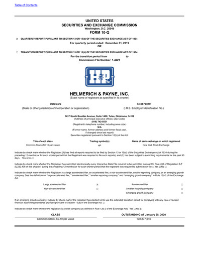 Thumbnail Helmerich & Payne

 Quarterly Report 2020-q1