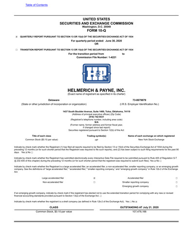 Thumbnail Helmerich & Payne

 Quarterly Report 2020-q3