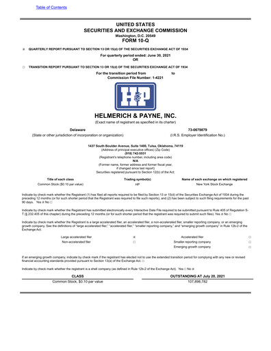 Thumbnail Helmerich & Payne

 Quarterly Report 2021-q3