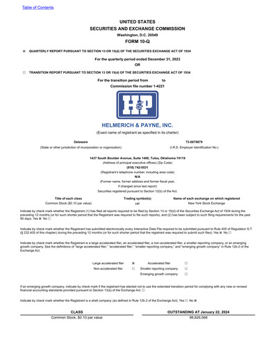 Thumbnail Helmerich & Payne

 Quarterly Report 2024-q1