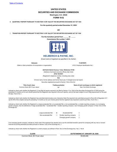 Thumbnail Helmerich & Payne

 Quarterly Report 2026-q1