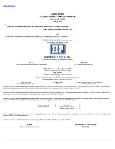 Thumbnail Helmerich & Payne

 Quarterly Report 2026-q2
