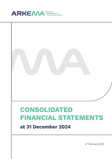 Thumbnail Arkema Financial Statement 2024