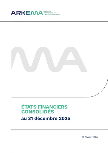 Thumbnail Arkema Financial Statement 2025