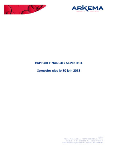 Thumbnail Arkema Half-year Report 2013-h1