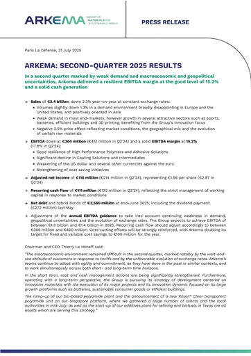 Thumbnail Arkema Quarterly Report 2025-q2