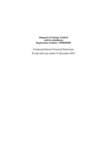 Thumbnail Singapore Exchange Half-year Report 2024-h1