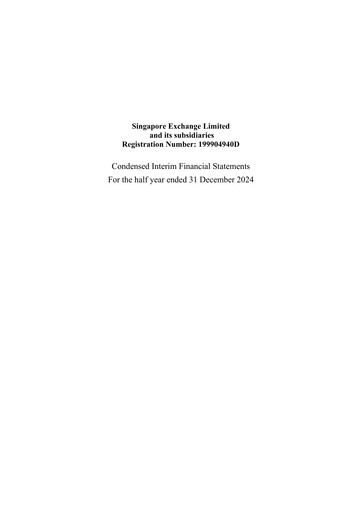 Thumbnail Singapore Exchange Half-year Report 2025-h1