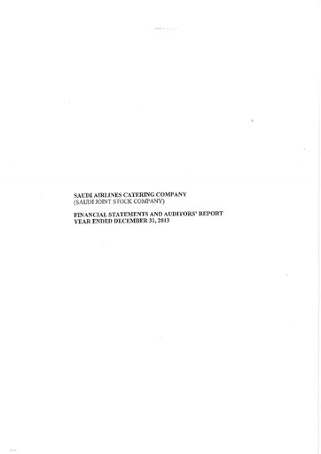 Thumbnail CATRION Catering Holding Company Financial Statement 2013