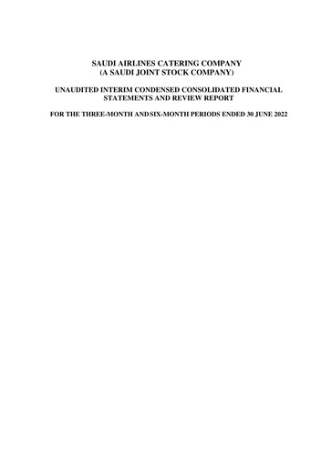 Thumbnail CATRION Catering Holding Company Financial Statement 2022-h1