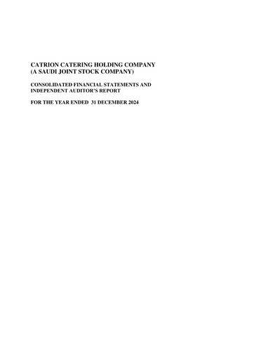 Thumbnail CATRION Catering Holding Company Financial Statement 2024