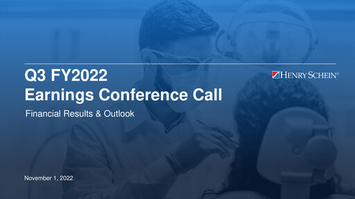 Miniature Henry Schein
 Rapport trimestriel 2022-q3