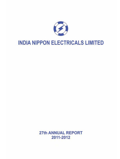 Thumbnail India Nippon Electricals Annual Report 2011-2012