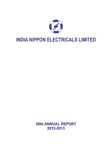 Thumbnail India Nippon Electricals Annual Report 2012-2013