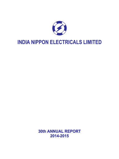 Thumbnail India Nippon Electricals Annual Report 2014-2015