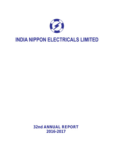 Thumbnail India Nippon Electricals Annual Report 2016-2017