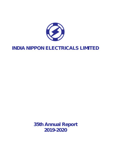 Thumbnail India Nippon Electricals Annual Report 2019-2020