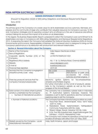 Thumbnail India Nippon Electricals ESG Report 2019-2020