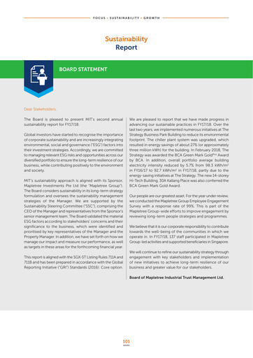 Thumbnail Mapletree Industrial Trust Sustainability Report 2018