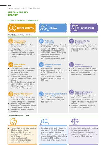 Thumbnail Mapletree Industrial Trust Sustainability Report 2022