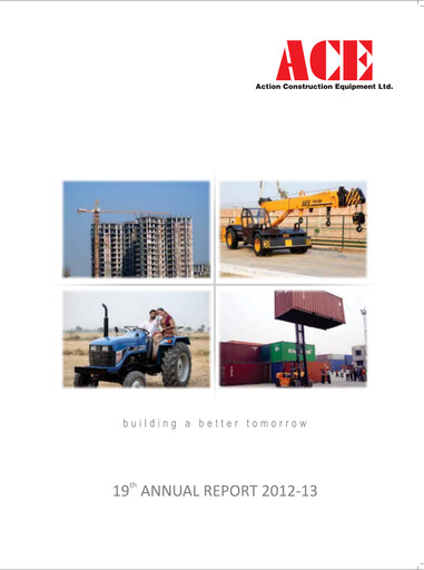 Miniature Action Construction Equipment Rapport annuel 2012-2013