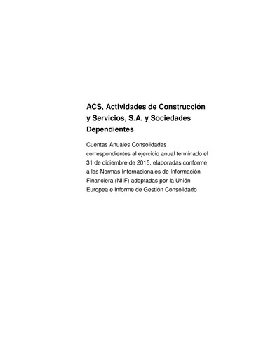 Thumbnail Grupo ACS
 Financial Statement 2015