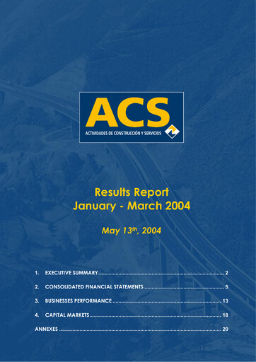 Thumbnail Grupo ACS
 Quarterly Report 2004-q1