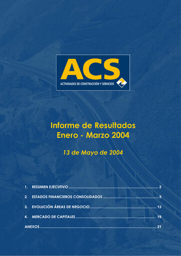 Thumbnail Grupo ACS
 Quarterly Report 2004-q1