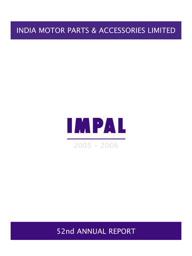 Vorschaubild India Motor Parts and Accessories Jahresbericht 2005-2006