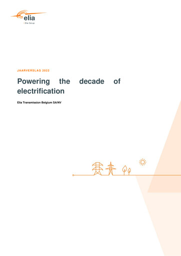 Miniature Elia Group Rapport annuel 2022