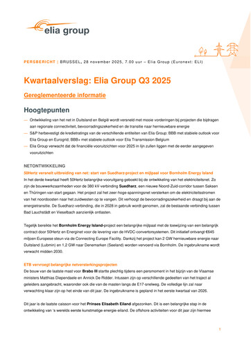 Thumbnail Elia Group Quarterly Report 2025-q3