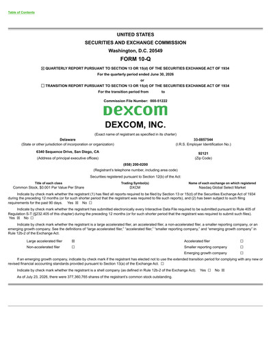 Thumbnail DexCom Quarterly Report 2026-q2