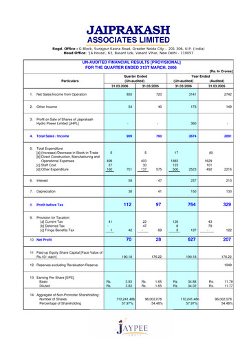 Thumbnail Jaypee Group
 Quarterly Report 2005-q4
