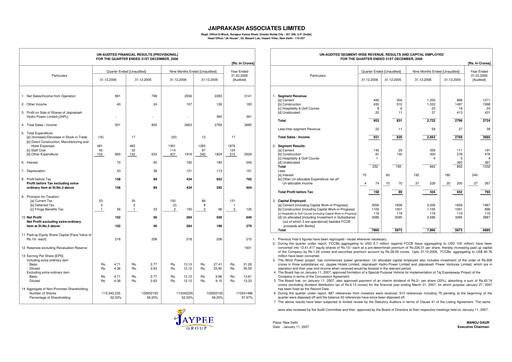 Thumbnail Jaypee Group
 Quarterly Report 2006-q3