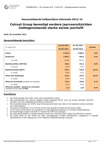 Miniature Colruyt Rapport semestriel 2013-h1
