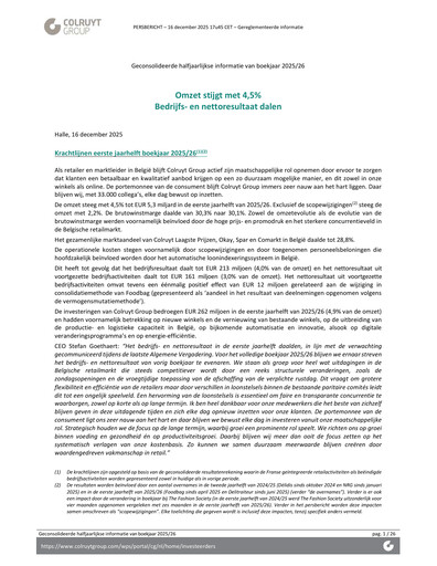 Miniature Colruyt Rapport semestriel 2025-h1