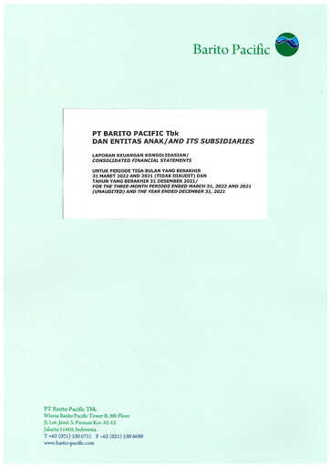 Miniature Barito Pacific
 Rapport trimestriel 2022-q1